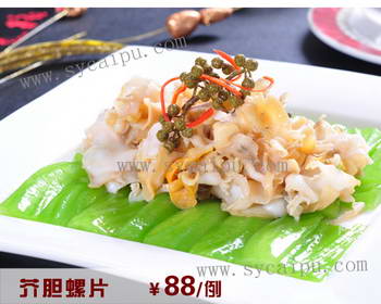 碧海渔港芥胆螺片菜谱摄影